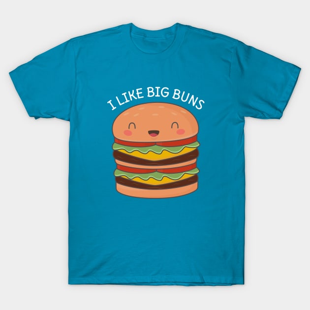 Kawaii Big Burger Pun T-Shirt T-Shirt by happinessinatee